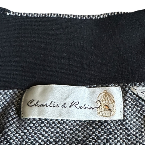 Anthropologie Charlie & Robin Jacquard Rose Floral Ruffle Mini Skirt M Wool Gray - Picture 5 of 8